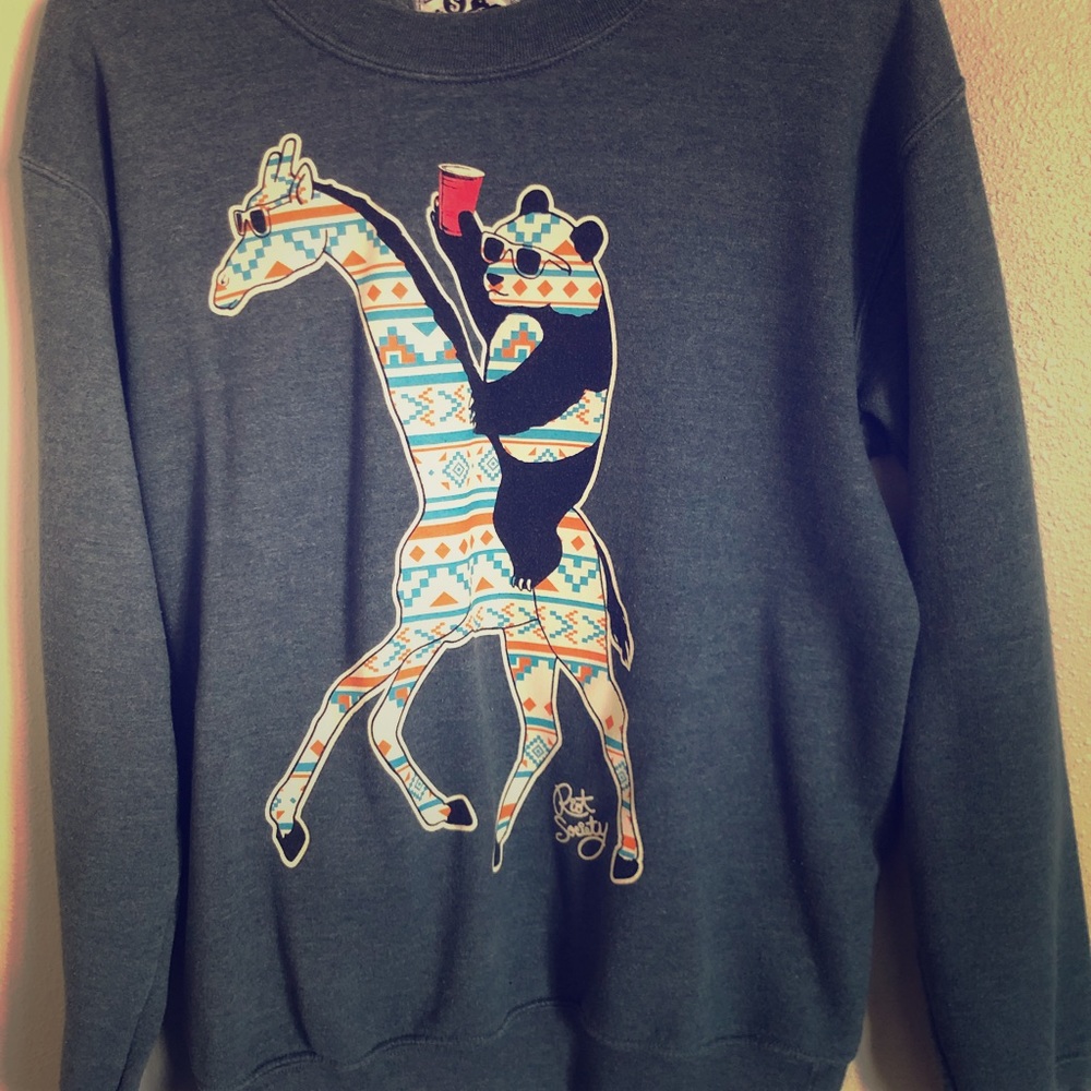 RIOT SOCIETY - Native Panda Giraffe Style Sweater